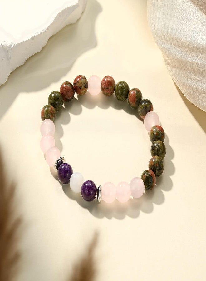 Aesnefe Pregnancy Crystal Bracelet for Women, Natural Gemstone Fertility Jewelry for Expecting Moms, Mom To Be Gifts for 1st Time Mom, Conception IVF Support Gift for Wife Daughter Friends Sister - Image 3